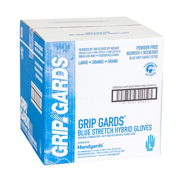 Grip Gards Glove Blue Stretch Large, PK1000 303363563 - main